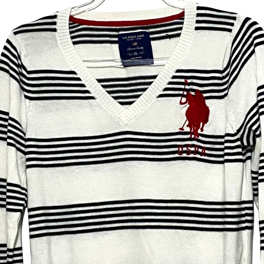 US Polo Assn Womens Pullover Sweater XL Logomania Streetwear Yachtcore Old Money